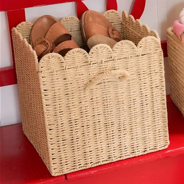 RICE Foldbar Opbevaringskurv i Natur - 33x33 cm