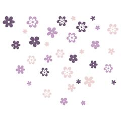 Små wallsticker blomster i lyserøde farver