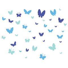 Sommerfugle wallstickers til børneværelset, blå