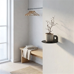 Cirkel-hylde i sort metal 10 cm