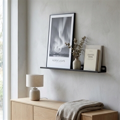 Gallerihylde i sort metal - 52 cm