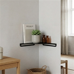 SECTOR Hjørnehylde i metal - Sort - Small 17 cm