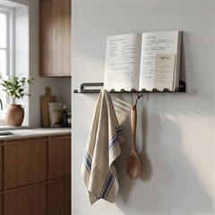 SECTOR Knagerække i metal - Sort med hylde