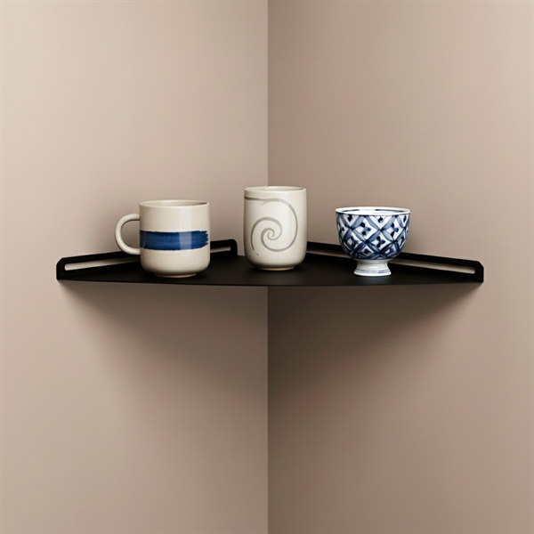 SECTOR Hjørnehylde i metal - Sort - Large 30 cm