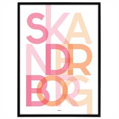 Bynavne Plakat - Lyserøde nuancer - Vælg by