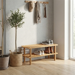 Skoreol i bambus med 2 hylder - Aroosh - stabelbar