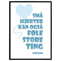 Plakat - Små Hjerter - Blå