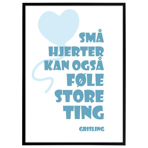 Plakat - Små Hjerter - Blå