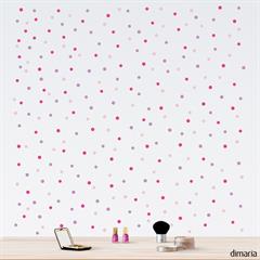 Wallsticker - Små pink cirkler til børneværelset