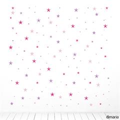 Små wallstickers med stjerner, pink