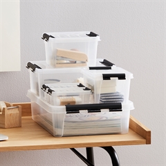 Plastkasse til optimal opbevaring af skolepapirer og studiematerialer