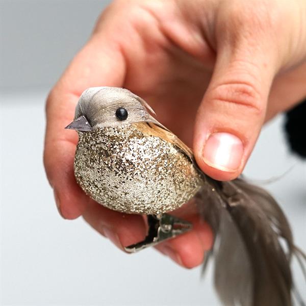 Speedtsberg fugl på clips - Brun/Guld