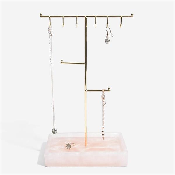 Stackers smykkeholder - Bar, Rosa Quartz - Large