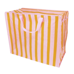 Rex London - Opbevaringspose til dyner - Striber Pink/Orange