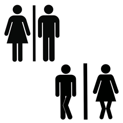 Toilet piktogram. Vælg mellem to udgaver