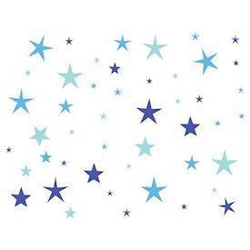 Små wallstickers til drengeværelset i blå farver - stjerner
