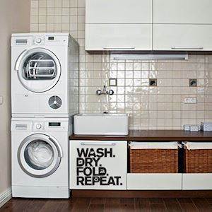Wallsticker -  Wash, Dry, Fold, Repeat, sort