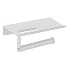 Toiletrulleholder med hylde - Walli, Hvid