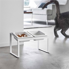 Yamazaki Slow feeder skåle til Foder/Vand til katte - HVID