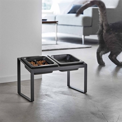 Yamazaki Slow feeder skåle til Foder/Vand til katte - SORT