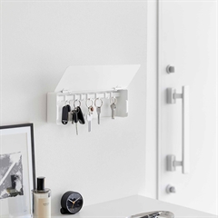 Yamazaki Nøgleskab i metal med 8 kroge. HVID