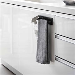 Yamazaki FILM Selvklæbende Viskestykkeholder, SORT