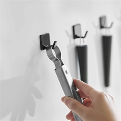 Yamazaki FILM Selvklæbende knager, SORT. Sæt med 4 stk