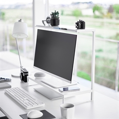 Yamazaki Monitor Stand i to etager, Hvid