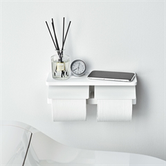 Yamazaki Toiletrulleholder i metal. Double, Hvid