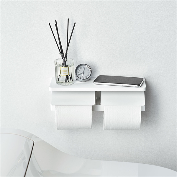 Yamazaki Toiletrulleholder i metal. Double, Hvid