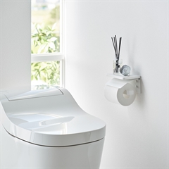 Yamazaki Toiletrulleholder i metal. Single, Hvid
