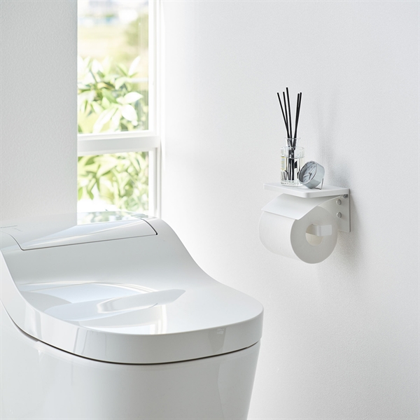 Yamazaki Toiletrulleholder i metal. Single, Hvid