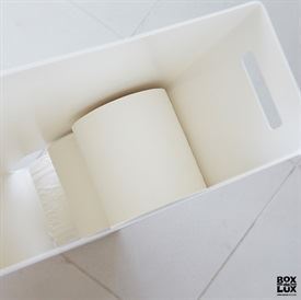 Opbevaring af toiletpapir på badeværelset