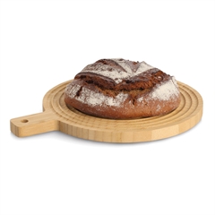 Skærebræt i bambus - Rund med riller