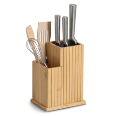 Zeller Knivblok i kunststof og bambus til bordet