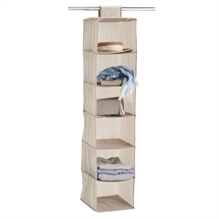 Zeller Stofhylde med 6 rum - "Alberte" BEIGE Stripes