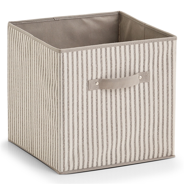 Zeller Rumdelerkurv i stof - "Alberte" BEIGE Stripes