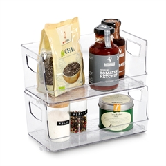 Zeller - Stabelbar Åben Box i Plast, Sæt med 2 stk