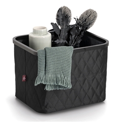 Zeller Opbevaringskurv i bambus og stof, Quilt, Large