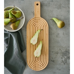 Zeller Skærebræt i bambus - Oval med riller