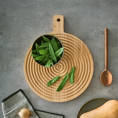 Zeller Skærebræt i bambus - Rund med riller