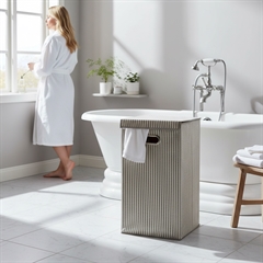 Zeller Single Vasketøjskurv "Alberte" - Stripes, Beige