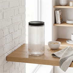Zeller Glaskrukke med sort låg - 950ml.