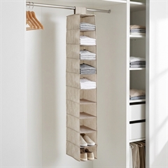 Zeller Stofhylde med 10 rum - "Alberte" BEIGE Stripes